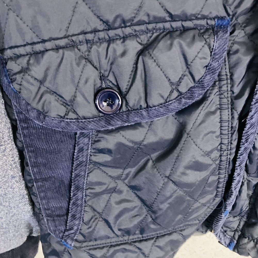 21 men LA Blue jacket Hoodie Zip/Button Closure Nylon & Cotton Sleeves Sz L - Picture 3 of 11